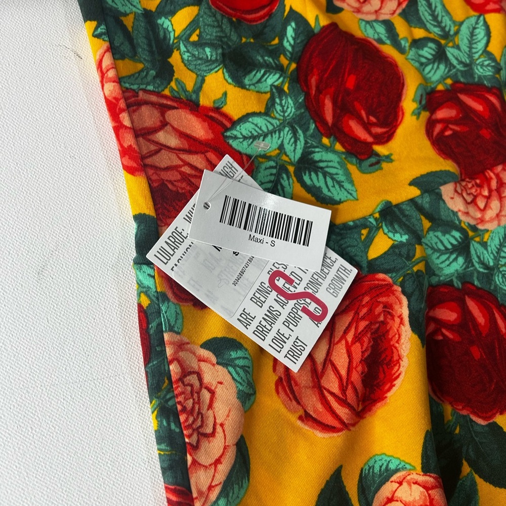 NWT Lularoe Small Maxi Floral Yellow and Red Women's Skirt - Picture 4 of 6